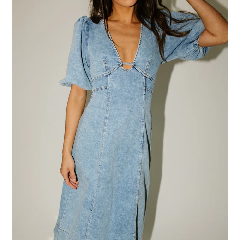 SARA BETH DENIM MIDI DRESS purchased on shopzoco.com